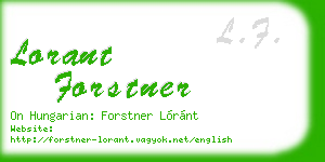 lorant forstner business card
